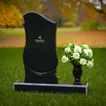 Elegant wave design headstones crafted for lasting remembrance.
