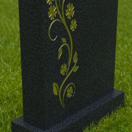 1694 - Lápida Conmemorativa con Elegante Grabado Floral