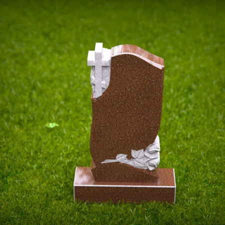 Rose and cross tribute carved with love into these headstone prices