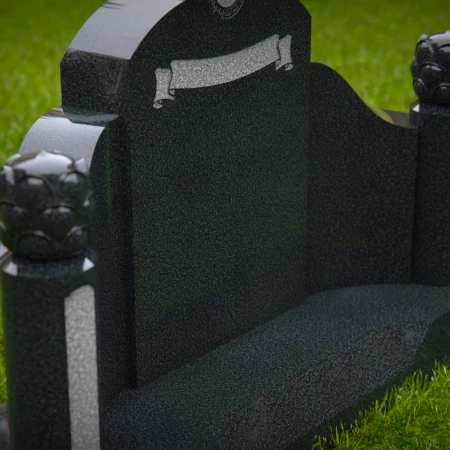 1617 - Elegant Double Memorial Headstone with Ornate Details