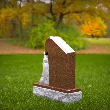 memorial tribute carved into monument with quiet angle for tombstones