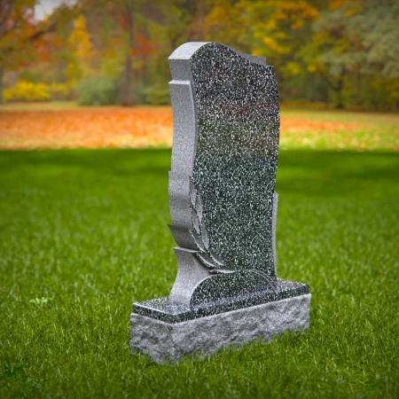 engraved leaves representing honor and gentle memory for headstone near me
