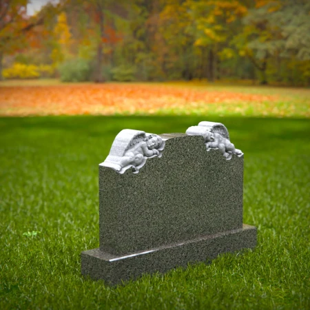 Soothing tombstones showing comfort in angelic symmetry