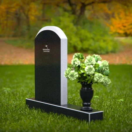 Classic arched headstones with elegant polished edges for tribute.