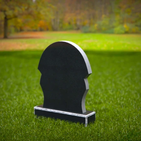 1868 - Classic Rounded Headstone with Smooth Finish and Sculpted Sides