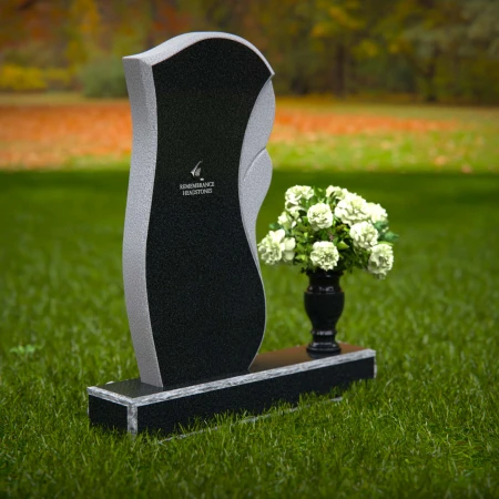 Modern wave design headstones with elegant detailing for tribute.