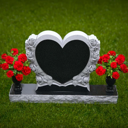 1837 - Heart-Shaped Companion Monument with Rose Carvings
