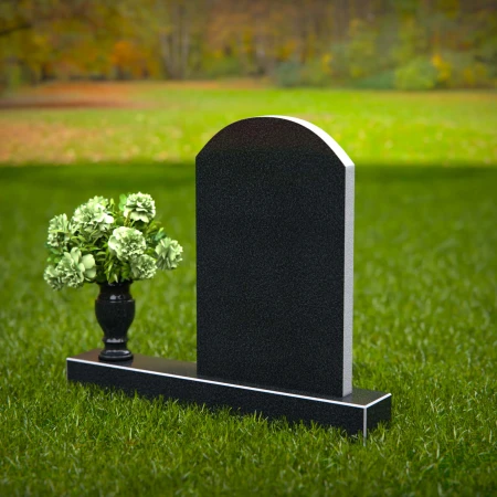 Classic arched headstones with elegant polished edges for tribute.