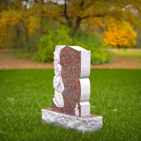 angel statue carved in granite for sacred tribute for grave markers