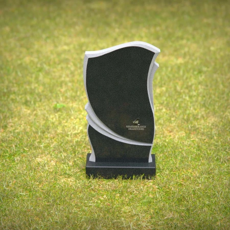 Modern curved headstones offering a sleek tribute to loved ones.