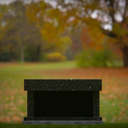 1969 - Poliertes Granit-Kremationsdenkmal mit Flachdach-Design