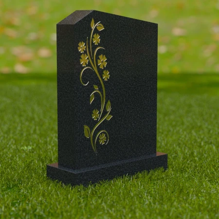 1694 - Lápida Conmemorativa con Elegante Grabado Floral
