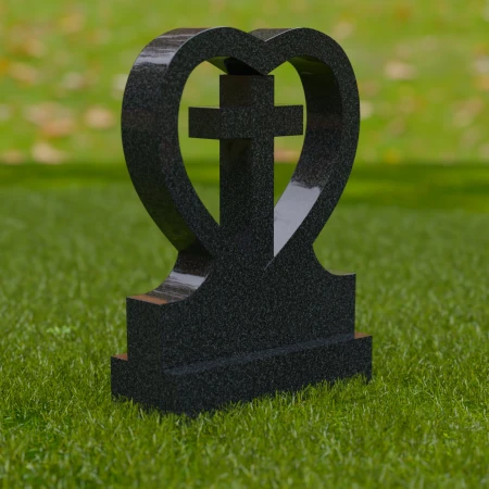 1742 - Lápida Conmemorativa en forma de Corazón con Cruz - Un Símbolo de Amor y Fe