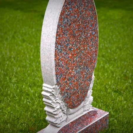 Elegant oval memorials enriched by laurel-themed headstone prices