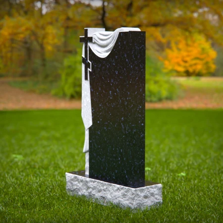 Crafted cross and cloth motif elevates symbolic memorials
