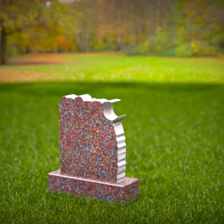 engraved lunar symbol with rose as a mark of affection for grave markers