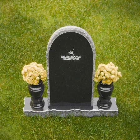 1859 - Rounded Upright Headstone with Rustic Border