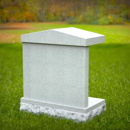 1967 - Granit-Kremationsdenkmal mit Dach-Design und zwei Nischen