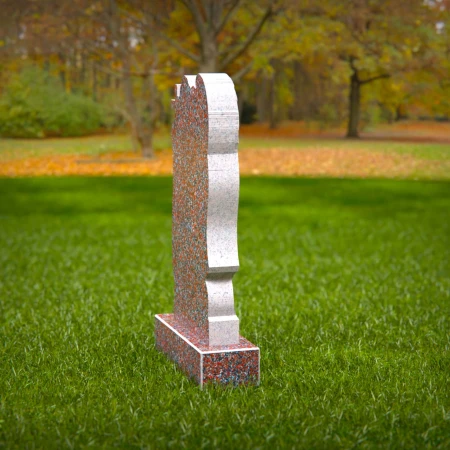 This design unites an angel's calm with religious symbolism in tombstones