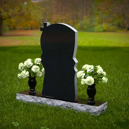 Graceful memorial headstones with cross detail for sacred remembrance.