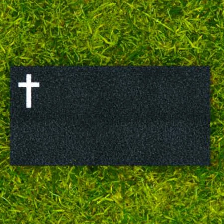 1641 - Simple & Elegant Flat Granite Grave Marker with Cross