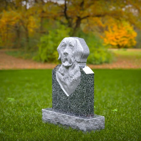 canine remembrance stone with sculpted portrait detail for memorials