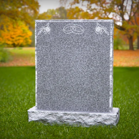 1832 - Upright Memorial Headstone with Interlocked Rings and Rose Engravings