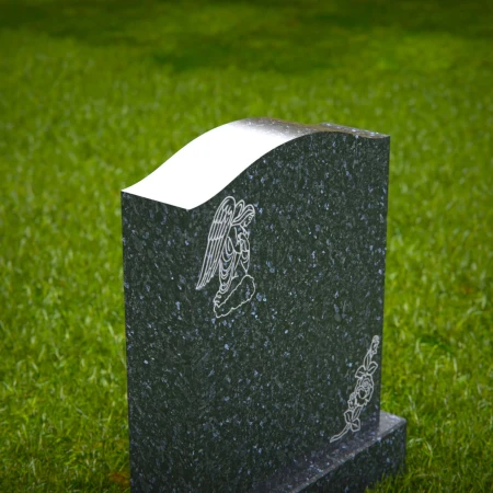 1801 - Elegantes Grabsteindesign im friedlichen Herbstfriedhof