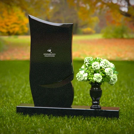 Modern granite headstones with curved elegance for refined memorials.