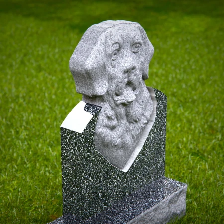 canine remembrance stone with sculpted portrait detail for memorials