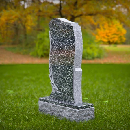engraved leaves representing honor and gentle memory for headstone near me