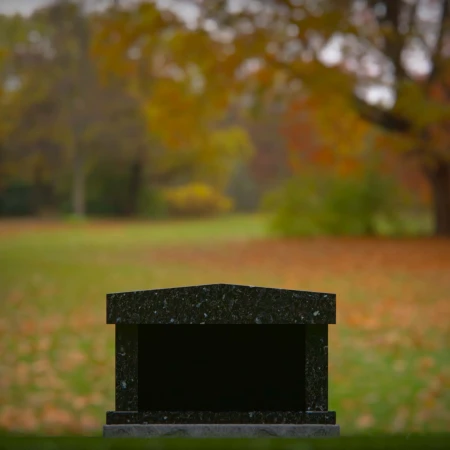 1971 - Klassisches Kremations-Nischen-Denkmal mit schrägem Dach