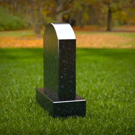 1773 - Polished Upright Headstone with Rounded Arch