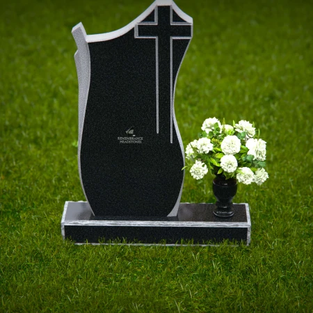 Graceful granite cross headstones symbolizing faith and remembrance.