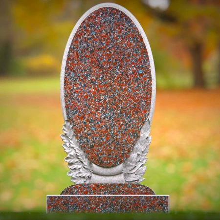 Elegant oval memorials enriched by laurel-themed headstone prices