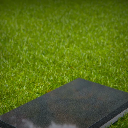 1875 - Flat Grave Marker with Polished Finish on Grass
