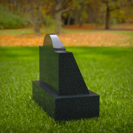 1614 - Modern Circular Memorial Headstone with Elegant Arch Design