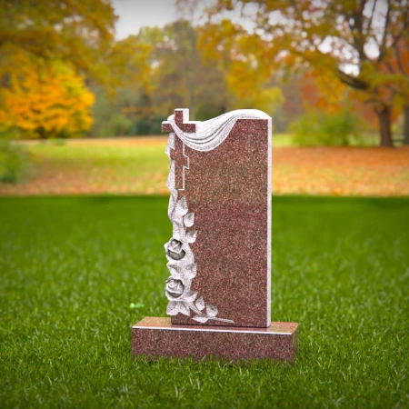 ornate flower and cross design for spiritual memorials for tombstones