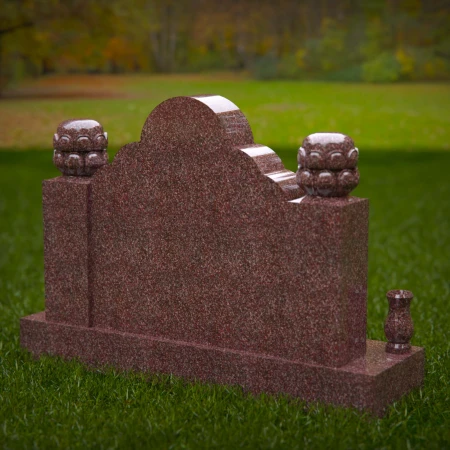 1892 - Scalloped Double Monument with Ornate Top Finials