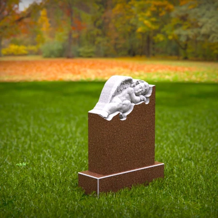 Calm sleep child memorials shaped with angelic kindness