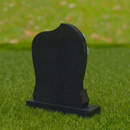 1744 - Elegant Curved Memorial Headstone with Carved Roses – A Timeless Tribute