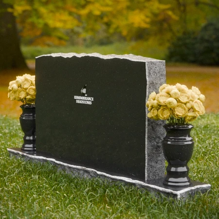1850 - Flat Top Companion Headstone with Rustic Edge