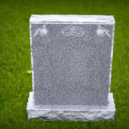 1832 - Upright Memorial Headstone with Interlocked Rings and Rose Engravings