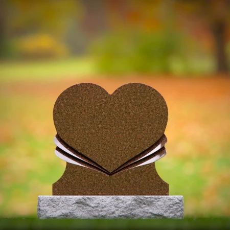 1749 - Lápida Conmemorativa de Corazón en Capas - Un Símbolo de Amor Eterno