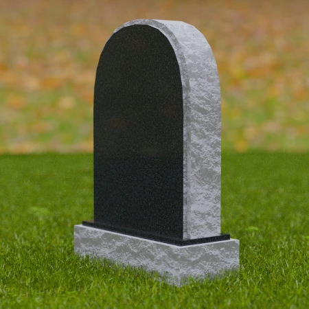 1683 -Traditional Arched Memorial Headstone with Rustic Edge – A Timeless Tribute