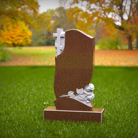 Rose and cross tribute carved with love into these headstone prices