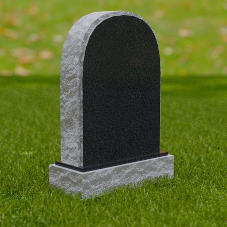 1683 -Traditional Arched Memorial Headstone with Rustic Edge – A Timeless Tribute