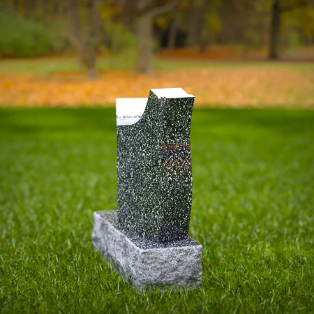 1952 - Contemporary Granite Headstone with Unique Curved Top and Polished Finish