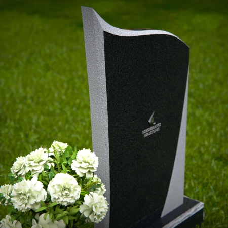 Modern curved memorial headstones crafted with elegant simplicity.