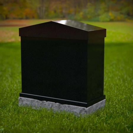 1974 - Modernes Granit-Kremationsnischen-Denkmal mit vier Lichttafelfächern